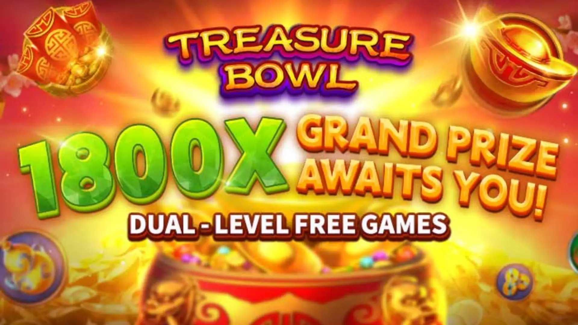 Multiplicadores Treasure Bowl mm777 - 7777x Máximo com Tigela Dourada